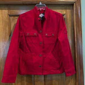 Vibrant Red Utility Jacket for Women